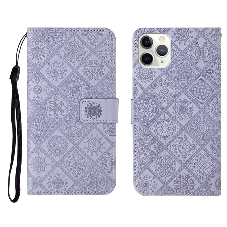 For iPhone 11 Pro Ethnic Style Embossed Pattern Horizontal Flip Leather Case with Holder & Card Slots & Wallet & Lanyard