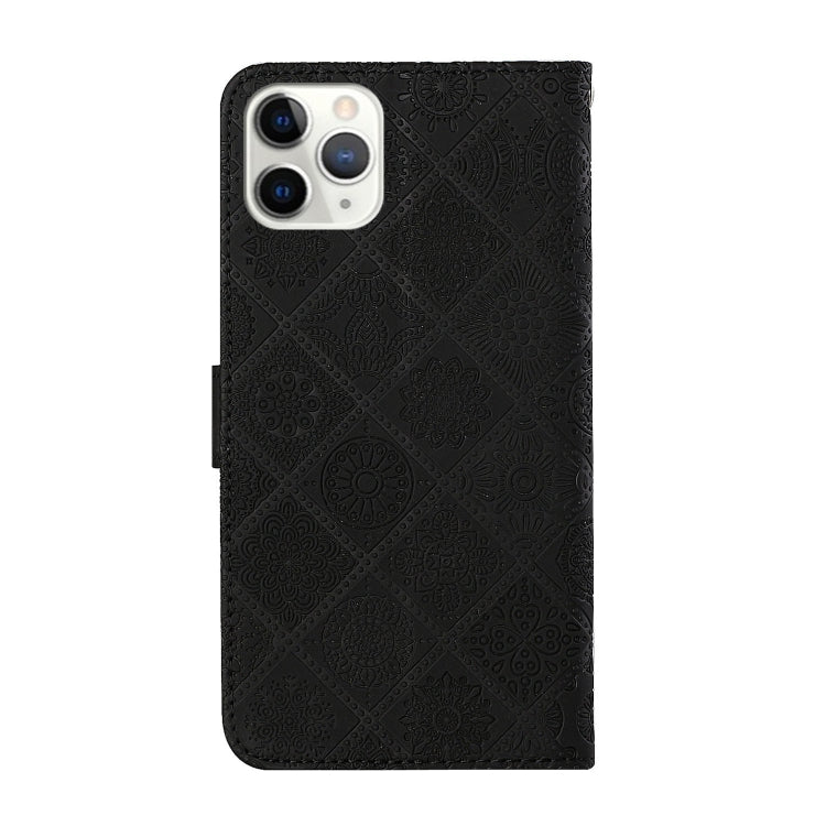 For iPhone 11 Pro Ethnic Style Embossed Pattern Horizontal Flip Leather Case with Holder & Card Slots & Wallet & Lanyard
