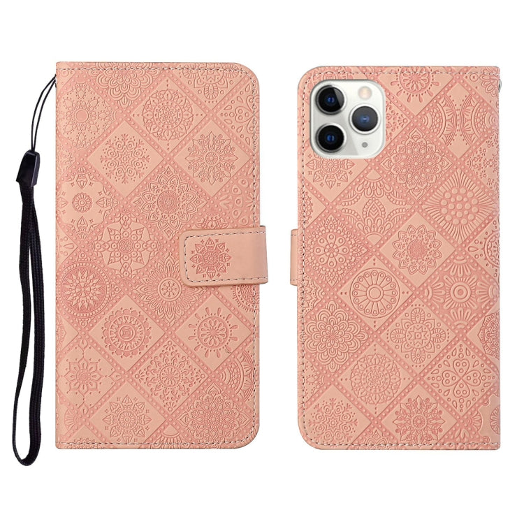 For iPhone 11 Pro Max Ethnic Style Embossed Pattern Horizontal Flip Leather Case with Holder & Card Slots & Wallet & Lanyard