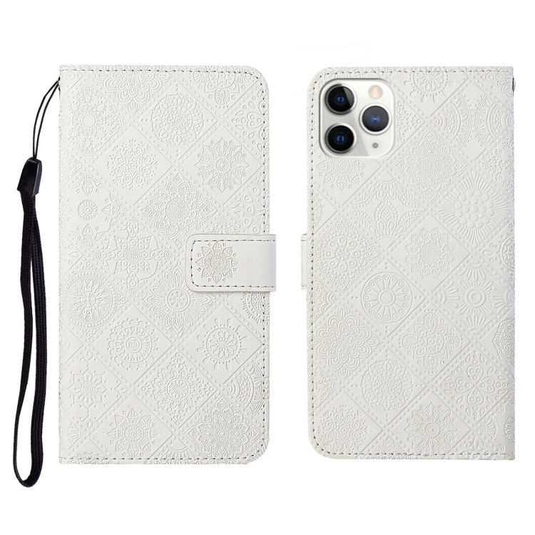 For iPhone 11 Pro Max Ethnic Style Embossed Pattern Horizontal Flip Leather Case with Holder & Card Slots & Wallet & Lanyard