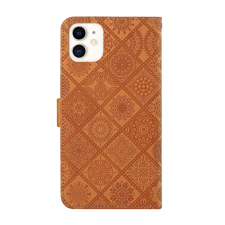 For iPhone 12 Ethnic Style Embossed Pattern Horizontal Flip Leather Case with Holder & Card Slots & Wallet & Lanyard