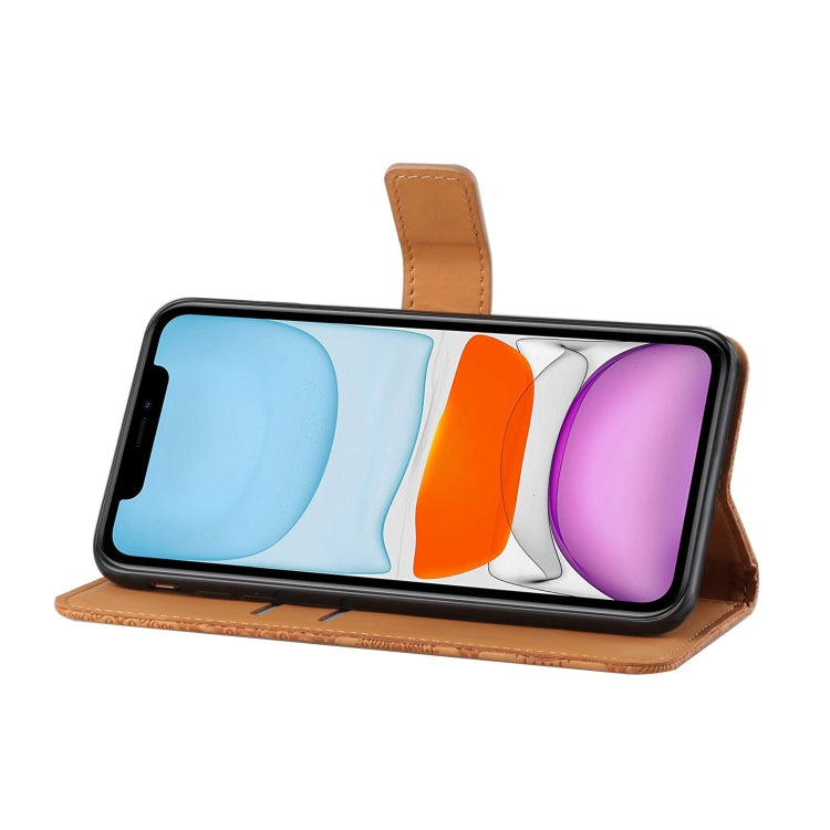 For iPhone 12 Ethnic Style Embossed Pattern Horizontal Flip Leather Case with Holder & Card Slots & Wallet & Lanyard