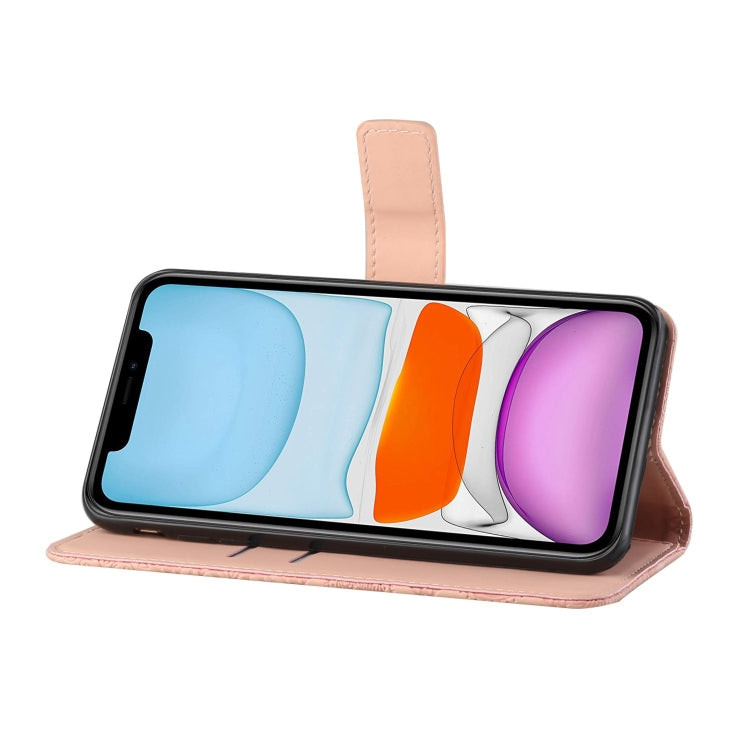 For iPhone 12 Ethnic Style Embossed Pattern Horizontal Flip Leather Case with Holder & Card Slots & Wallet & Lanyard