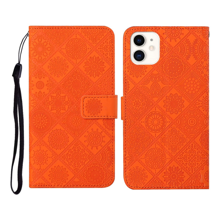 For iPhone 12 Ethnic Style Embossed Pattern Horizontal Flip Leather Case with Holder & Card Slots & Wallet & Lanyard