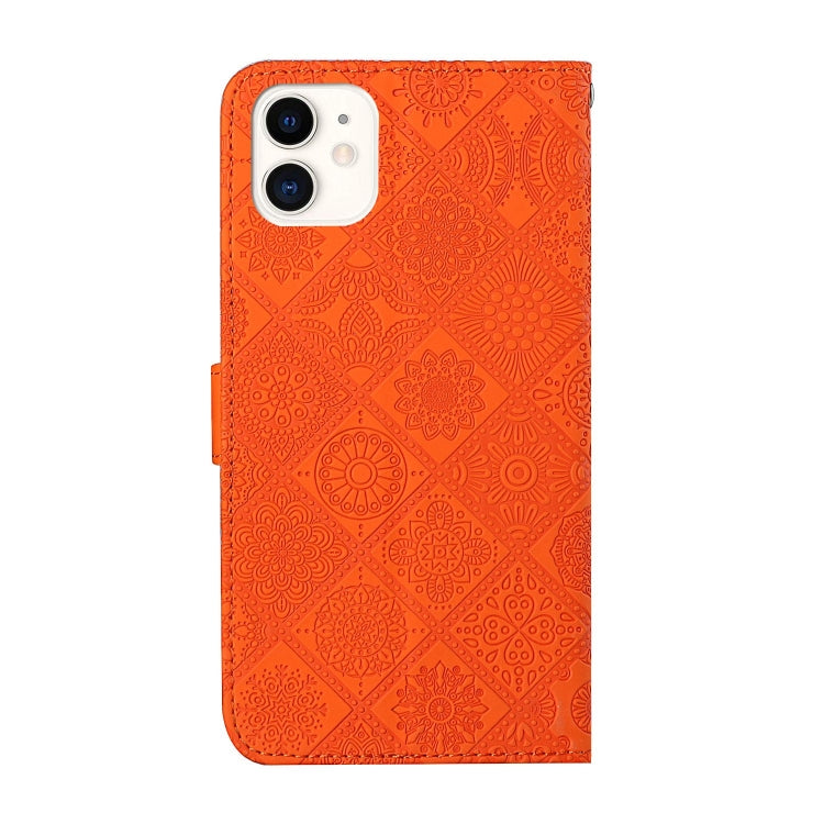 For iPhone 12 Ethnic Style Embossed Pattern Horizontal Flip Leather Case with Holder & Card Slots & Wallet & Lanyard