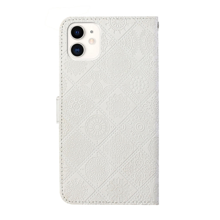 For iPhone 12 Ethnic Style Embossed Pattern Horizontal Flip Leather Case with Holder & Card Slots & Wallet & Lanyard