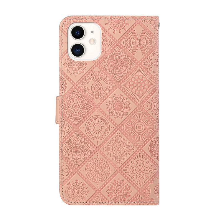 For iPhone 12 mini Ethnic Style Embossed Pattern Horizontal Flip Leather Case with Holder & Card Slots & Wallet & Lanyard