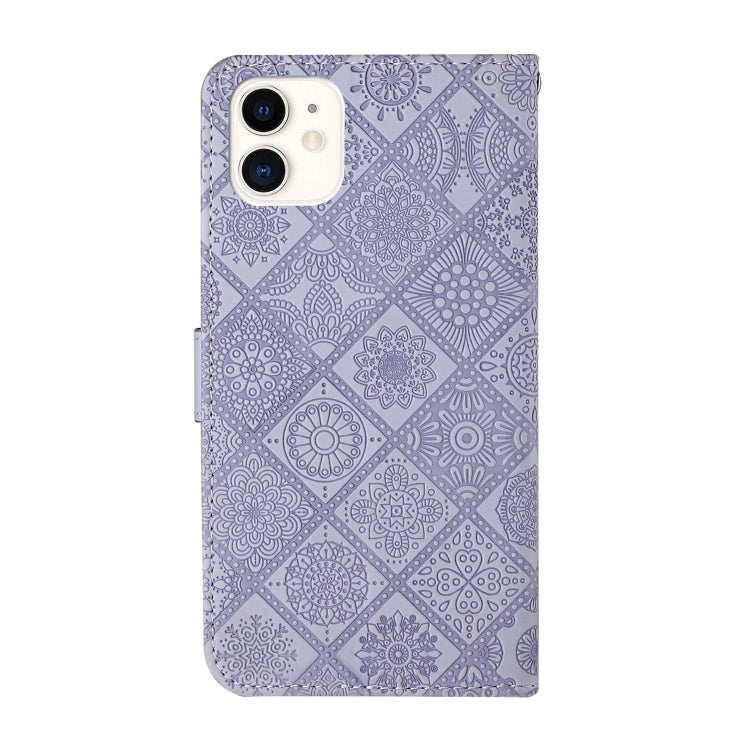 For iPhone 12 mini Ethnic Style Embossed Pattern Horizontal Flip Leather Case with Holder & Card Slots & Wallet & Lanyard