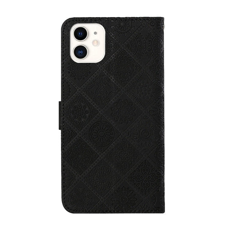 For iPhone 12 mini Ethnic Style Embossed Pattern Horizontal Flip Leather Case with Holder & Card Slots & Wallet & Lanyard