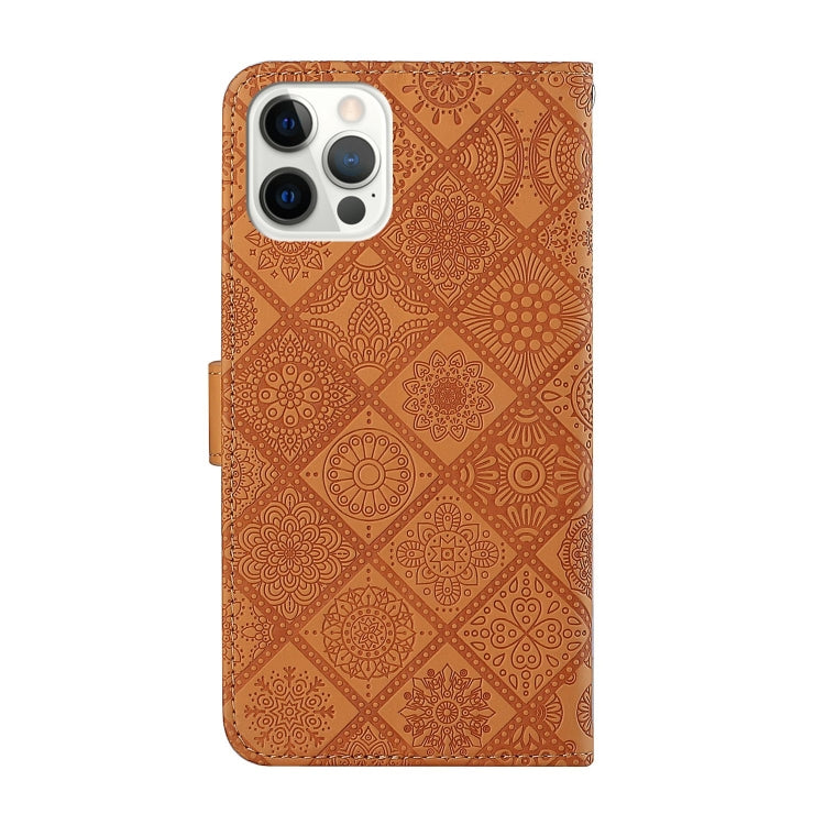For iPhone 12 Pro Max Ethnic Style Embossed Pattern Horizontal Flip Leather Case with Holder & Card Slots & Wallet & Lanyard