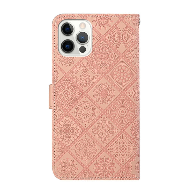 For iPhone 12 Pro Max Ethnic Style Embossed Pattern Horizontal Flip Leather Case with Holder & Card Slots & Wallet & Lanyard