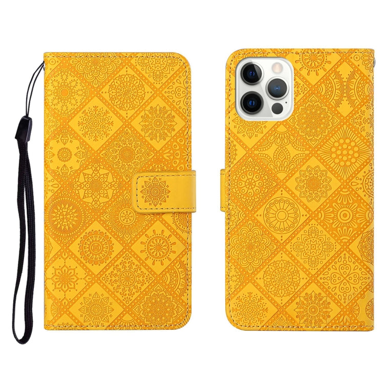 For iPhone 12 Pro Max Ethnic Style Embossed Pattern Horizontal Flip Leather Case with Holder & Card Slots & Wallet & Lanyard