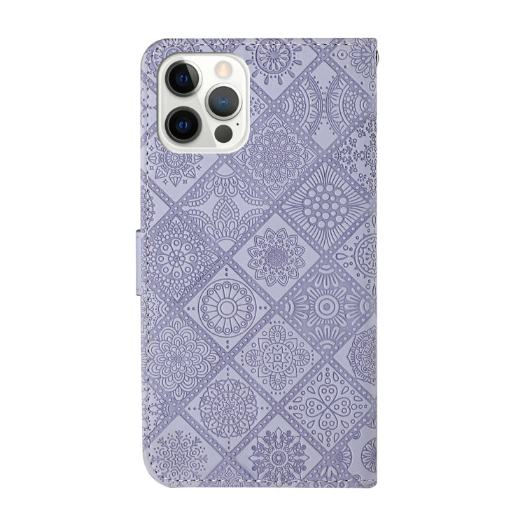 For iPhone 12 Pro Max Ethnic Style Embossed Pattern Horizontal Flip Leather Case with Holder & Card Slots & Wallet & Lanyard