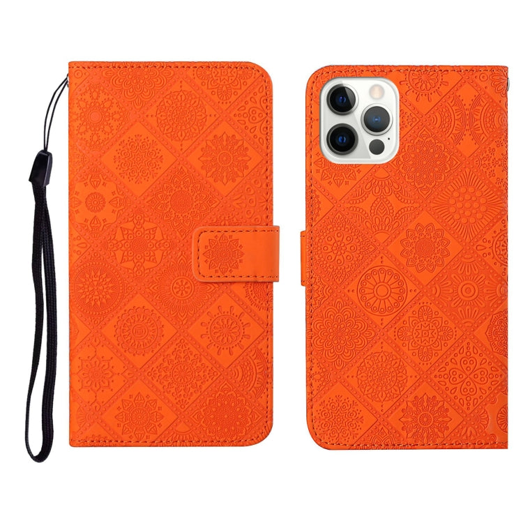For iPhone 12 Pro Max Ethnic Style Embossed Pattern Horizontal Flip Leather Case with Holder & Card Slots & Wallet & Lanyard