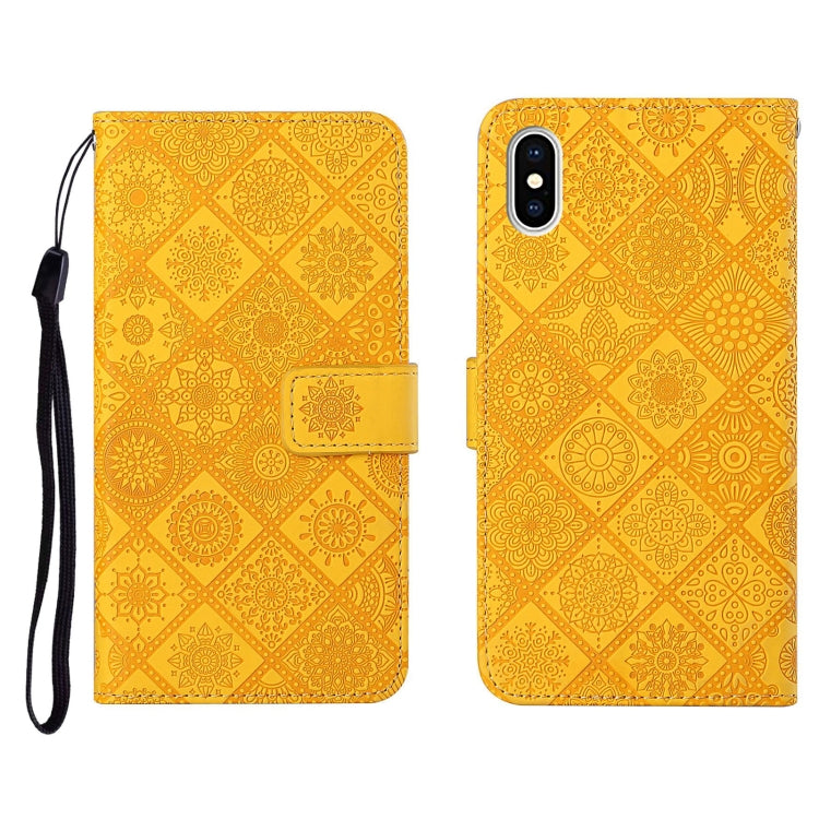 For iPhone X / XS Ethnic Style Embossed Pattern Horizontal Flip Leather Case with Holder & Card Slots & Wallet & Lanyard