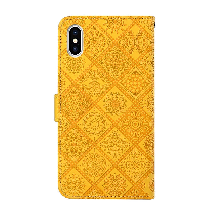 For iPhone X / XS Ethnic Style Embossed Pattern Horizontal Flip Leather Case with Holder & Card Slots & Wallet & Lanyard