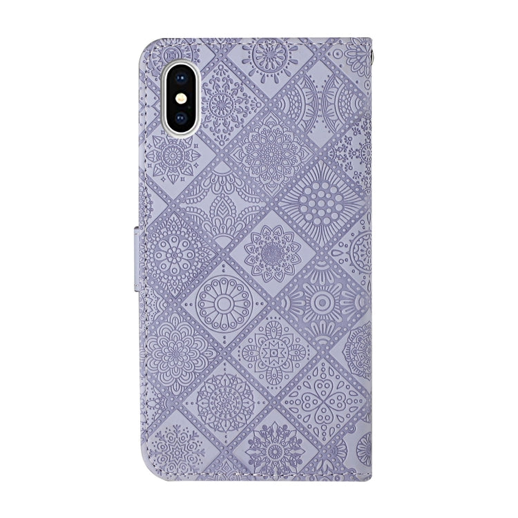 For iPhone X / XS Ethnic Style Embossed Pattern Horizontal Flip Leather Case with Holder & Card Slots & Wallet & Lanyard