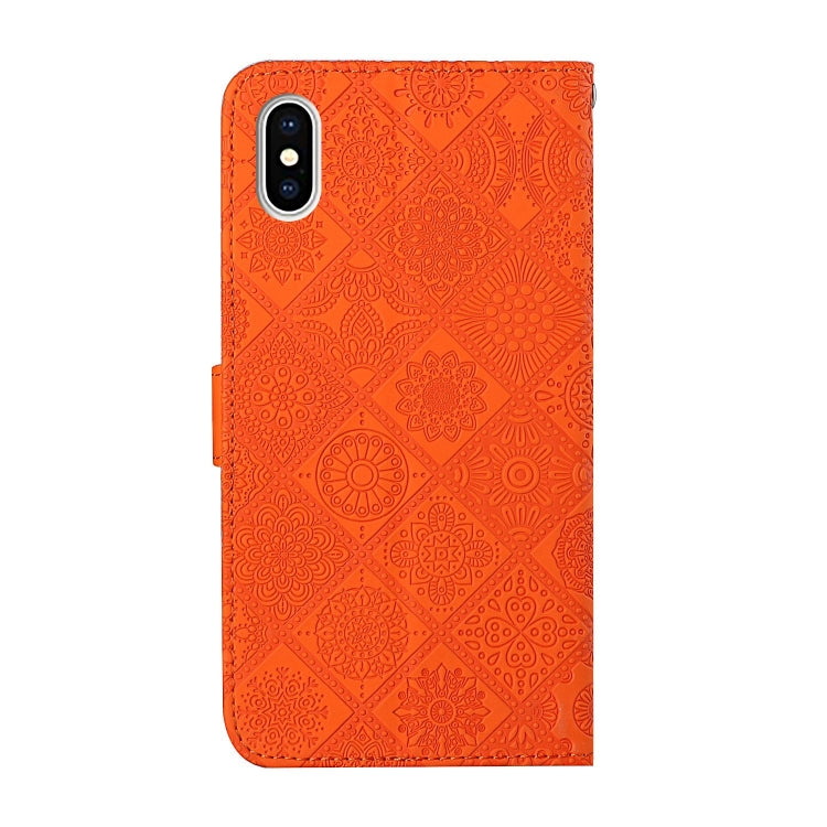 For iPhone X / XS Ethnic Style Embossed Pattern Horizontal Flip Leather Case with Holder & Card Slots & Wallet & Lanyard