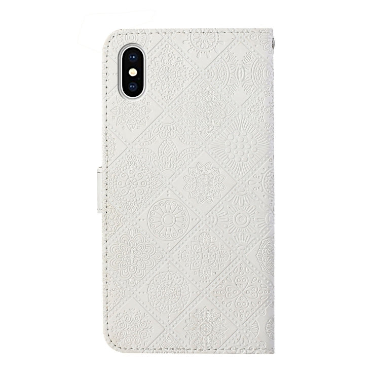 For iPhone X / XS Ethnic Style Embossed Pattern Horizontal Flip Leather Case with Holder & Card Slots & Wallet & Lanyard