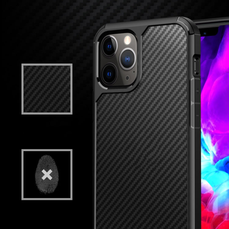 For iPhone 12 mini Semi-permeable Matte Carbon Fiber TPU Protective Case