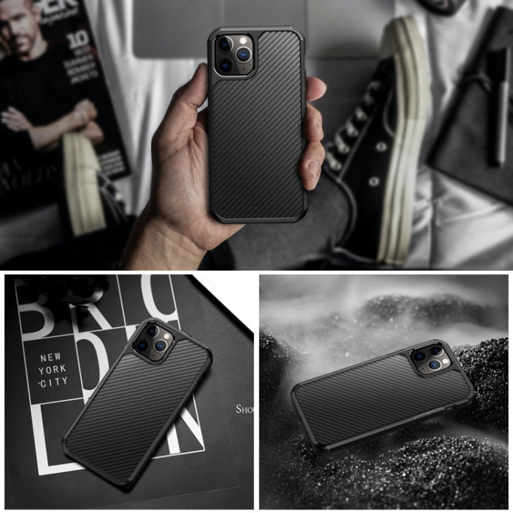 For iPhone 12 mini Semi-permeable Matte Carbon Fiber TPU Protective Case