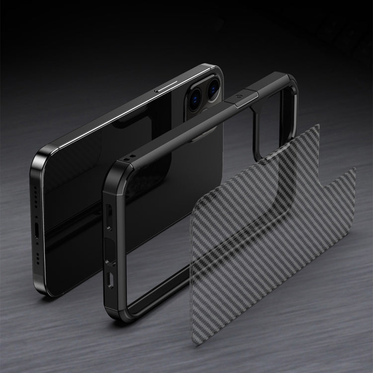 For iPhone 12 mini Semi-permeable Matte Carbon Fiber TPU Protective Case