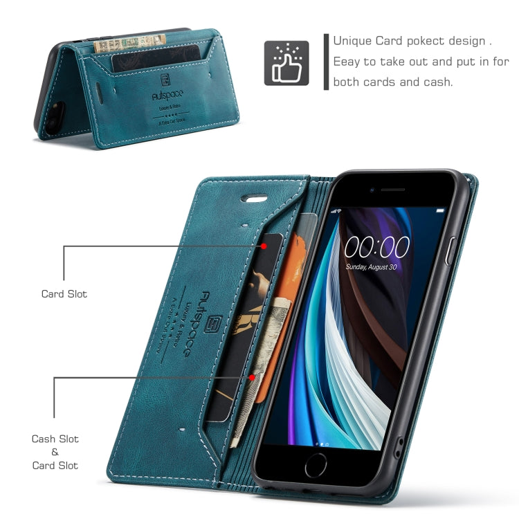 For iPhone SE 2022 / SE 2020 / 8 / 7 AutSpace A01 Retro Skin-feel Crazy Horse Texture Horizontal Flip Leather Case with Holder & Card Slots & Wallet & RFID