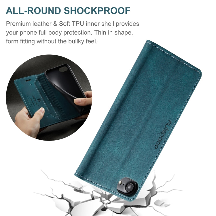 For iPhone SE 2022 / SE 2020 / 8 / 7 AutSpace A01 Retro Skin-feel Crazy Horse Texture Horizontal Flip Leather Case with Holder & Card Slots & Wallet & RFID