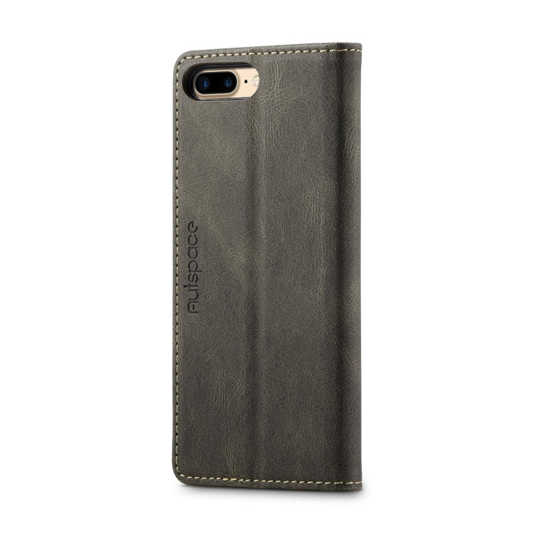 AutSpace A01 Retro Skin-feel Crazy Horse Texture Horizontal Flip Leather Case with Holder & Card Slots & Wallet & RFID For iPhone 8 Plus / 7 Plus