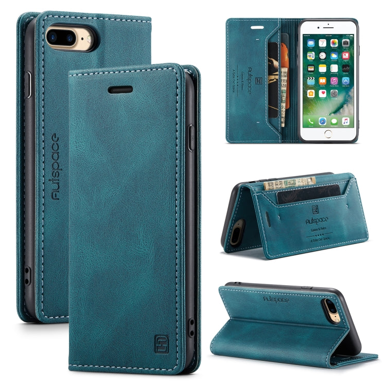 AutSpace A01 Retro Skin-feel Crazy Horse Texture Horizontal Flip Leather Case with Holder & Card Slots & Wallet & RFID For iPhone 8 Plus / 7 Plus