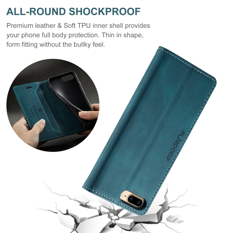 AutSpace A01 Retro Skin-feel Crazy Horse Texture Horizontal Flip Leather Case with Holder & Card Slots & Wallet & RFID For iPhone 8 Plus / 7 Plus