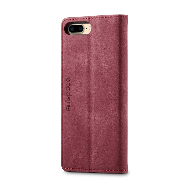 AutSpace A01 Retro Skin-feel Crazy Horse Texture Horizontal Flip Leather Case with Holder & Card Slots & Wallet & RFID For iPhone 8 Plus / 7 Plus