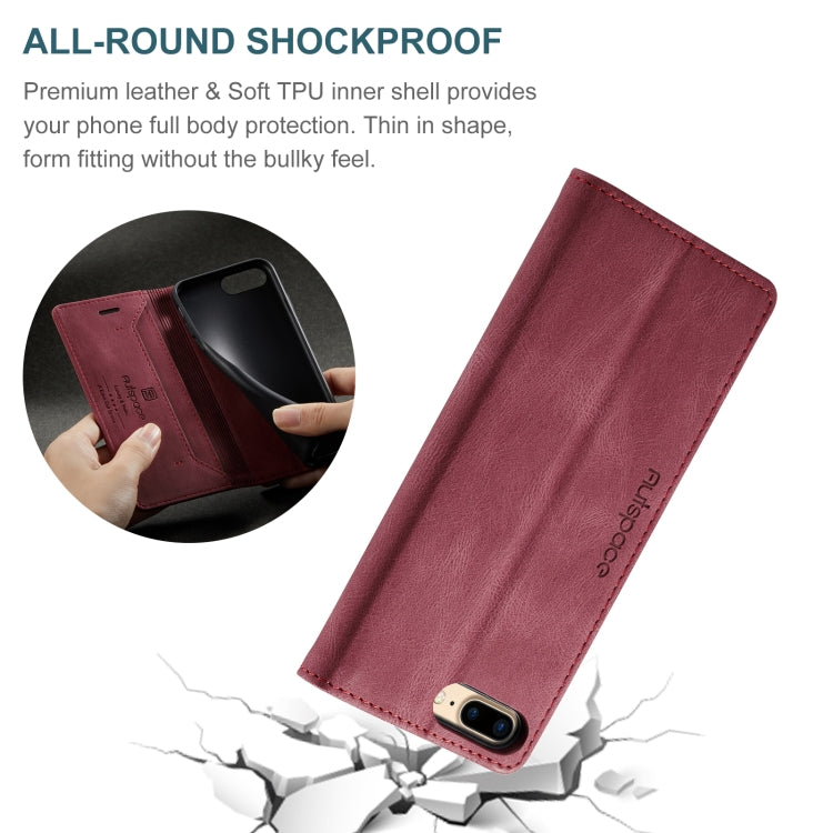 AutSpace A01 Retro Skin-feel Crazy Horse Texture Horizontal Flip Leather Case with Holder & Card Slots & Wallet & RFID For iPhone 8 Plus / 7 Plus