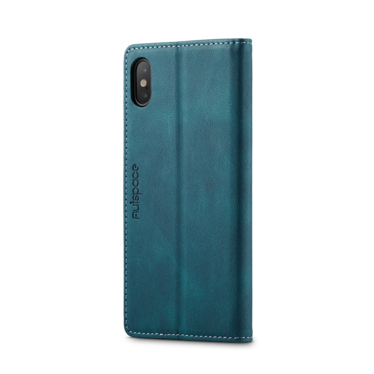 For iPhone X / XS AutSpace A01 Retro Skin-feel Crazy Horse Texture Horizontal Flip Leather Case with Holder & Card Slots & Wallet & RFID