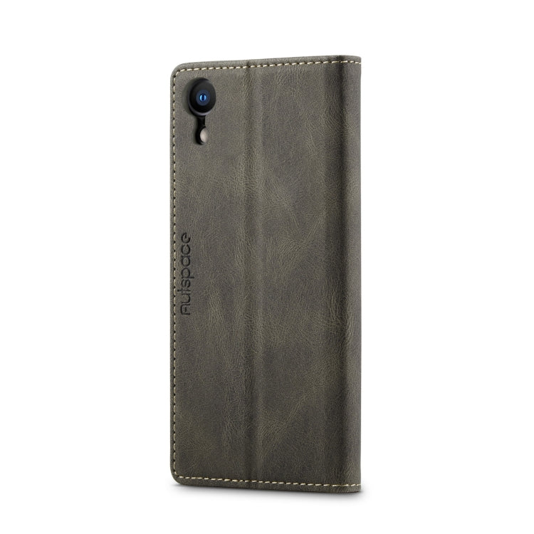 For iPhone XR AutSpace A01 Retro Skin-feel Crazy Horse Texture Horizontal Flip Leather Case with Holder & Card Slots & Wallet & RFID