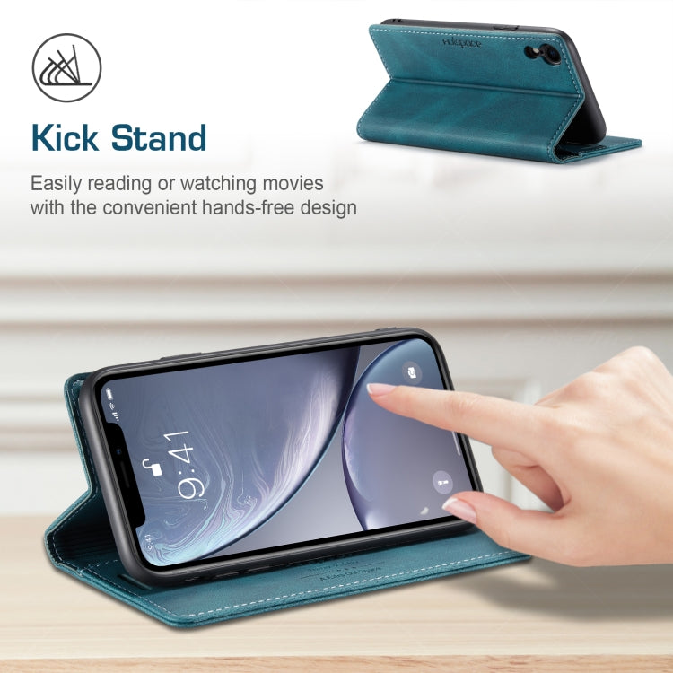 For iPhone XR AutSpace A01 Retro Skin-feel Crazy Horse Texture Horizontal Flip Leather Case with Holder & Card Slots & Wallet & RFID