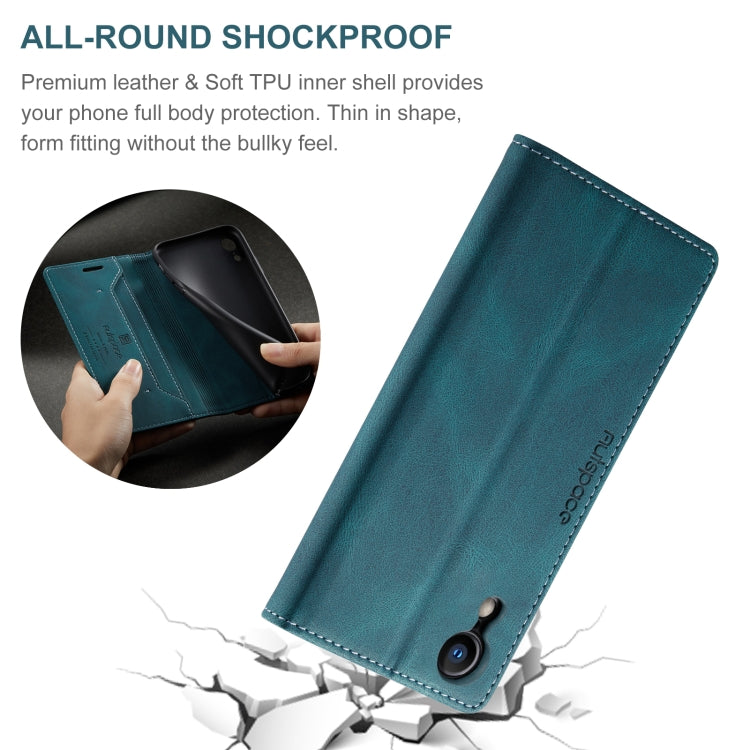 For iPhone XR AutSpace A01 Retro Skin-feel Crazy Horse Texture Horizontal Flip Leather Case with Holder & Card Slots & Wallet & RFID