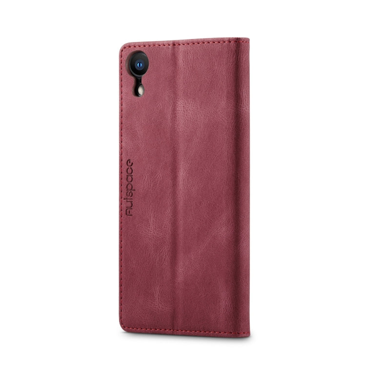 For iPhone XR AutSpace A01 Retro Skin-feel Crazy Horse Texture Horizontal Flip Leather Case with Holder & Card Slots & Wallet & RFID