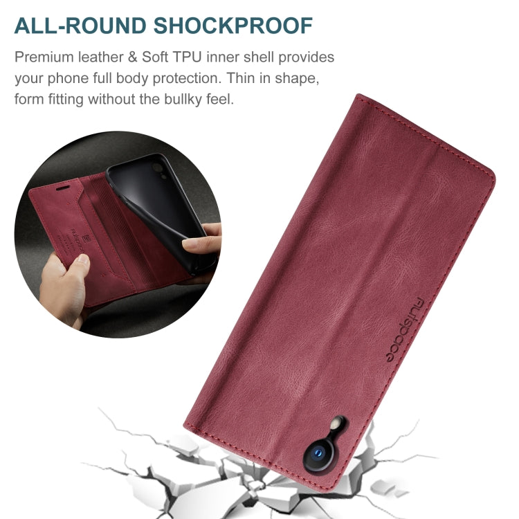 For iPhone XR AutSpace A01 Retro Skin-feel Crazy Horse Texture Horizontal Flip Leather Case with Holder & Card Slots & Wallet & RFID