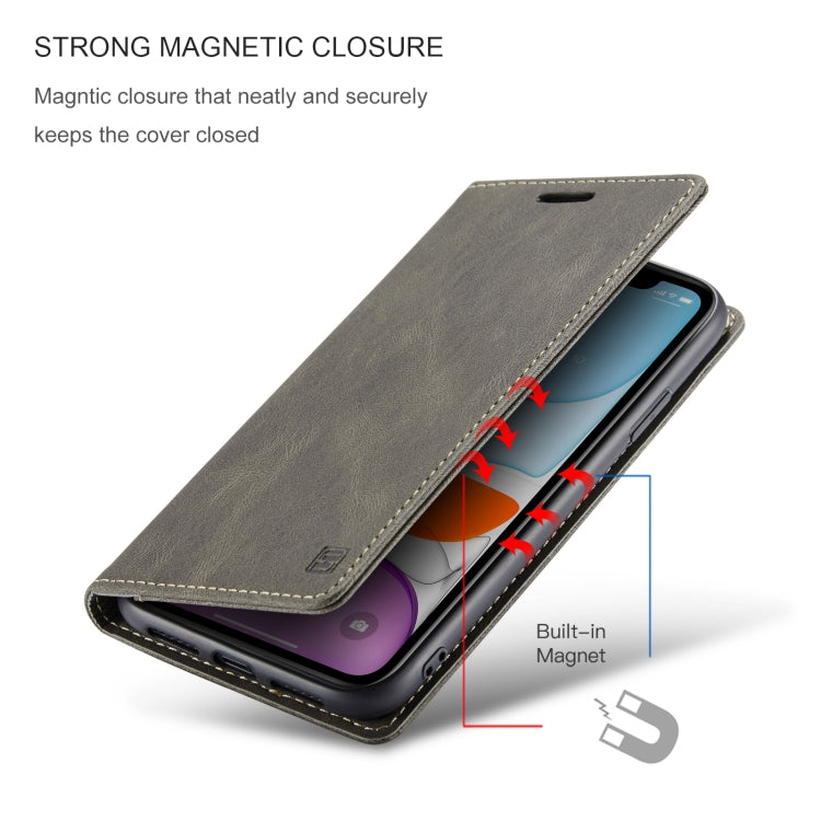 For iPhone 11 AutSpace A01 Retro Skin-feel Crazy Horse Texture Horizontal Flip Leather Case with Holder & Card Slots & Wallet & RFID