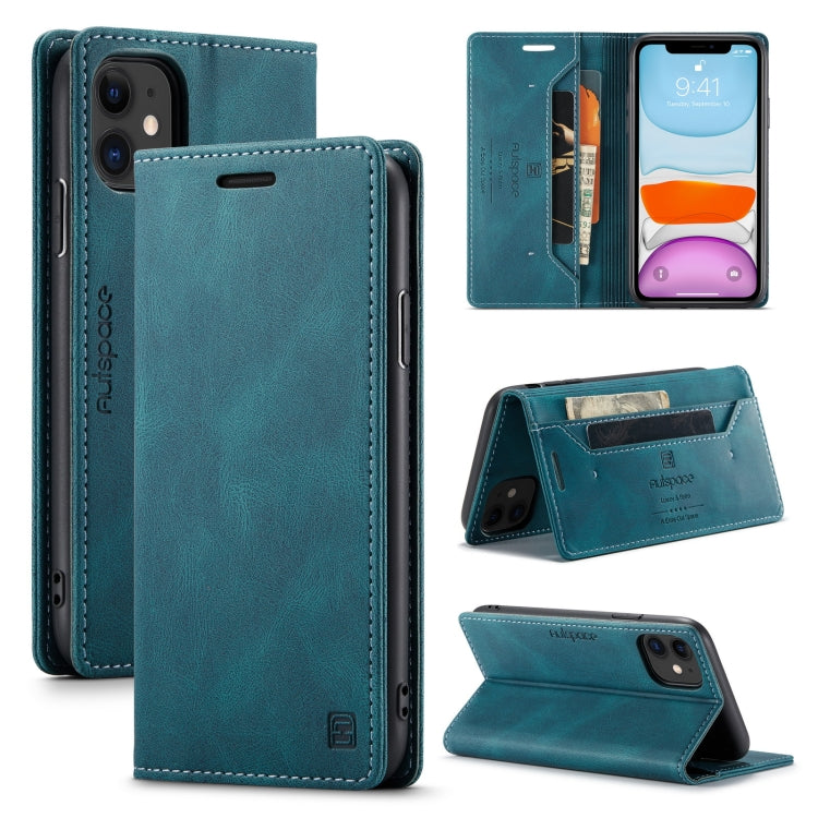 For iPhone 11 AutSpace A01 Retro Skin-feel Crazy Horse Texture Horizontal Flip Leather Case with Holder & Card Slots & Wallet & RFID