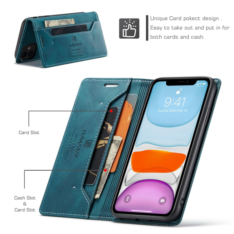 For iPhone 11 AutSpace A01 Retro Skin-feel Crazy Horse Texture Horizontal Flip Leather Case with Holder & Card Slots & Wallet & RFID