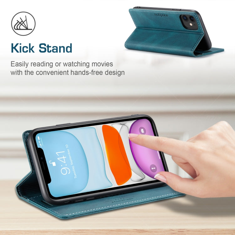 For iPhone 11 AutSpace A01 Retro Skin-feel Crazy Horse Texture Horizontal Flip Leather Case with Holder & Card Slots & Wallet & RFID
