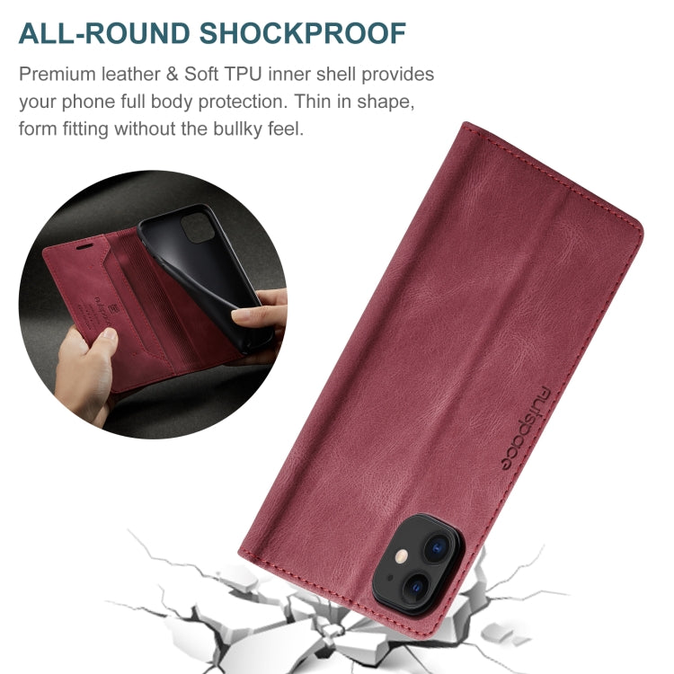 For iPhone 11 AutSpace A01 Retro Skin-feel Crazy Horse Texture Horizontal Flip Leather Case with Holder & Card Slots & Wallet & RFID