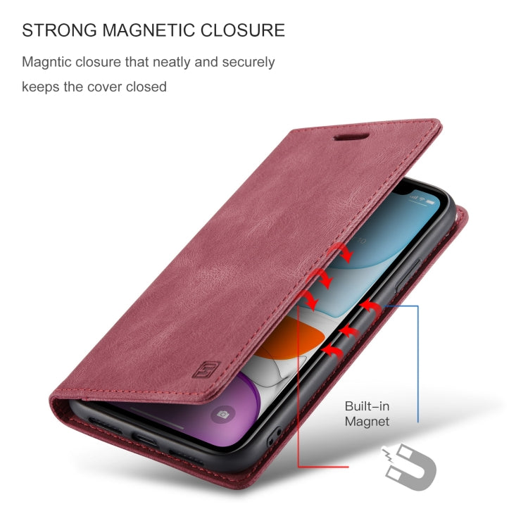 For iPhone 11 AutSpace A01 Retro Skin-feel Crazy Horse Texture Horizontal Flip Leather Case with Holder & Card Slots & Wallet & RFID