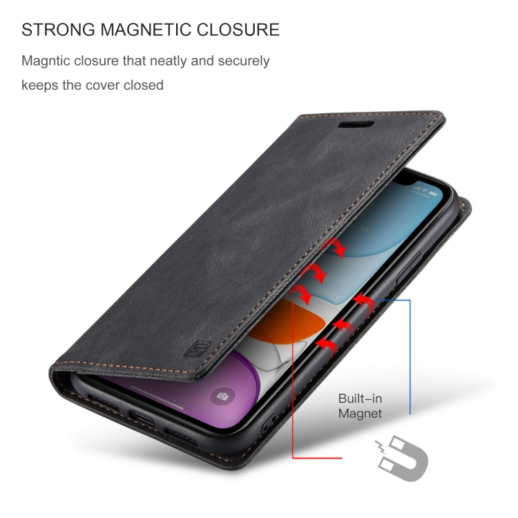 For iPhone 11 Pro Max AutSpace A01 Retro Skin-feel Crazy Horse Texture Horizontal Flip Leather Case with Holder & Card Slots & Wallet & RFID