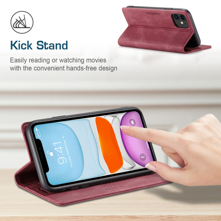 For iPhone 11 Pro Max AutSpace A01 Retro Skin-feel Crazy Horse Texture Horizontal Flip Leather Case with Holder & Card Slots & Wallet & RFID