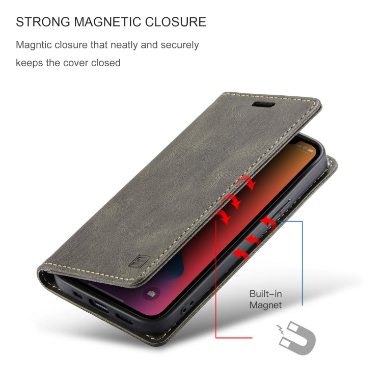 For iPhone 12 mini AutSpace A01 Retro Skin-feel Crazy Horse Texture Horizontal Flip Leather Case with Holder & Card Slots & Wallet & RFID