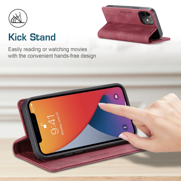 For iPhone 12 mini AutSpace A01 Retro Skin-feel Crazy Horse Texture Horizontal Flip Leather Case with Holder & Card Slots & Wallet & RFID