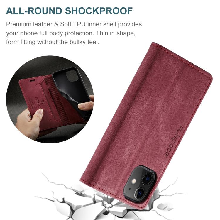 For iPhone 12 mini AutSpace A01 Retro Skin-feel Crazy Horse Texture Horizontal Flip Leather Case with Holder & Card Slots & Wallet & RFID
